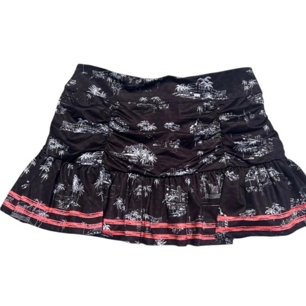 Lucky In Love Skirt C’est La Vie Ruched Golf Tennis Pickleball Black Pink Large - Picture 5 of 7